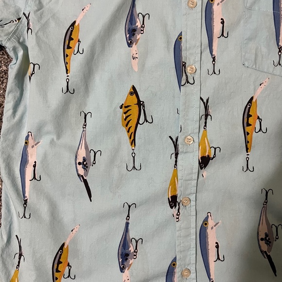 Retro-Design Five Points Men's Short Sleeve Shirt Size M Slim Fit - Picture 2 of 9